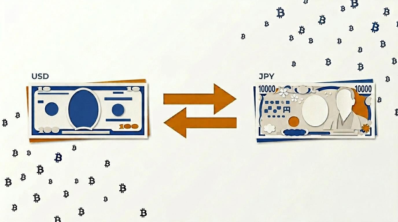 ビットコインとドルと円を並べた電卓