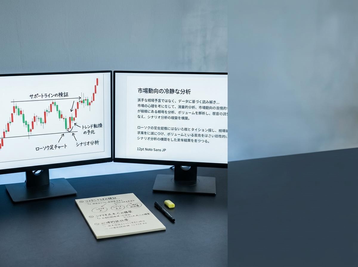 チャートを落ち着いて読み解くデスク